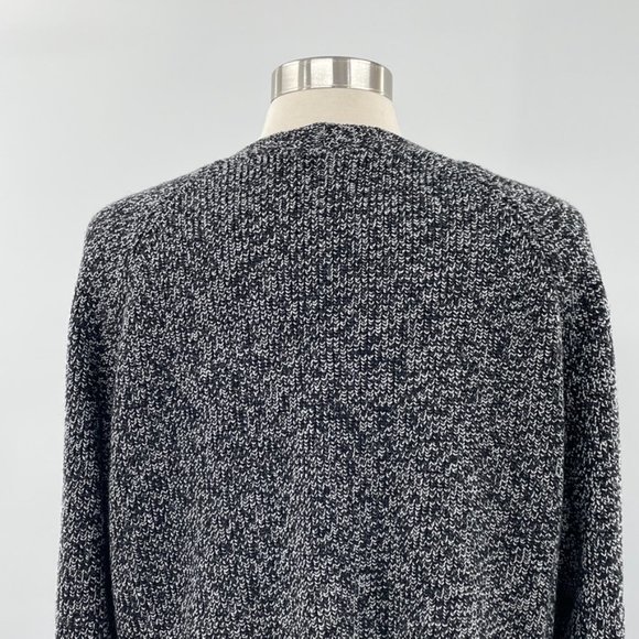 Athleta Shasta Black & White Heather Wool Blend Oversized Sweater Side Slit SZ M - Picture 5 of 10